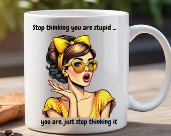 Snarky Pop Art Coffee Mug: Inappropriate Humor Gag Gift