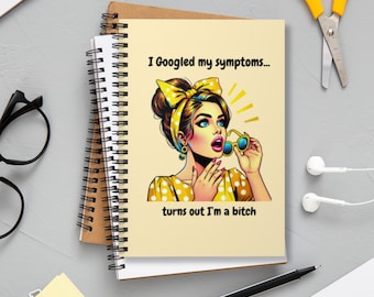 Funny Pop Art Woman Spiral Notebook: Sarcastic Humor Journal