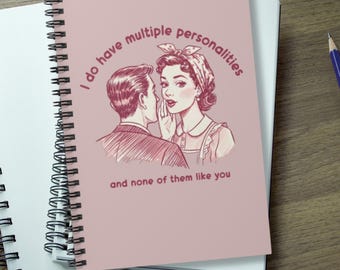 Funny Retro Style Spiral Notebook: Snarky Sarcastic Saying
