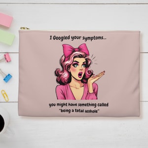 Funny Pop Art Girl Zipper Pouch: Snarky Gag Gift