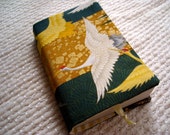 Golden Japanese Cranes Fabric Book Cover - Mass Market Paperback Size