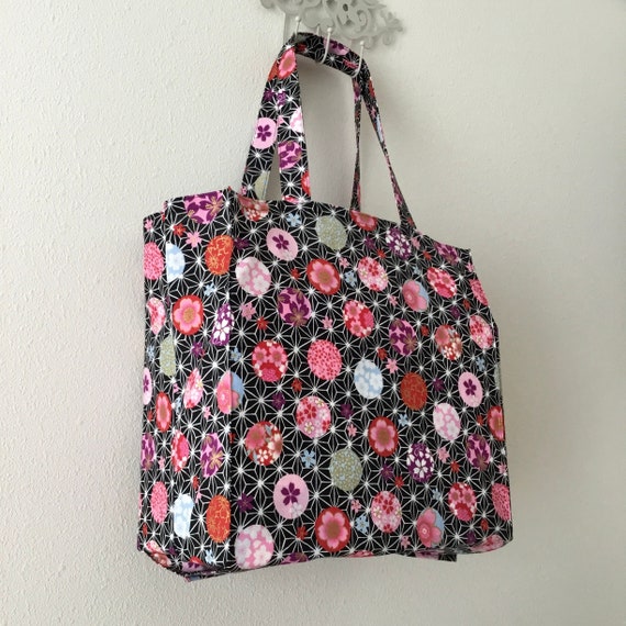 Japanese Tote Bag Asanoha and Cherry Blossom Circles TIGHT - Etsy