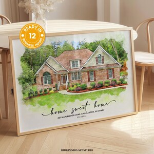 Realtor Portrait Gift I Custom House Sketch from Photo | Closing Gift for Clients | Personalized Home Portrait | Digital File Only