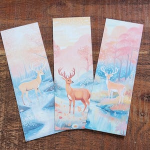 Deer in Forest Bookmark, Fantasy Bookmark, Gift for Readers, Book Lovers