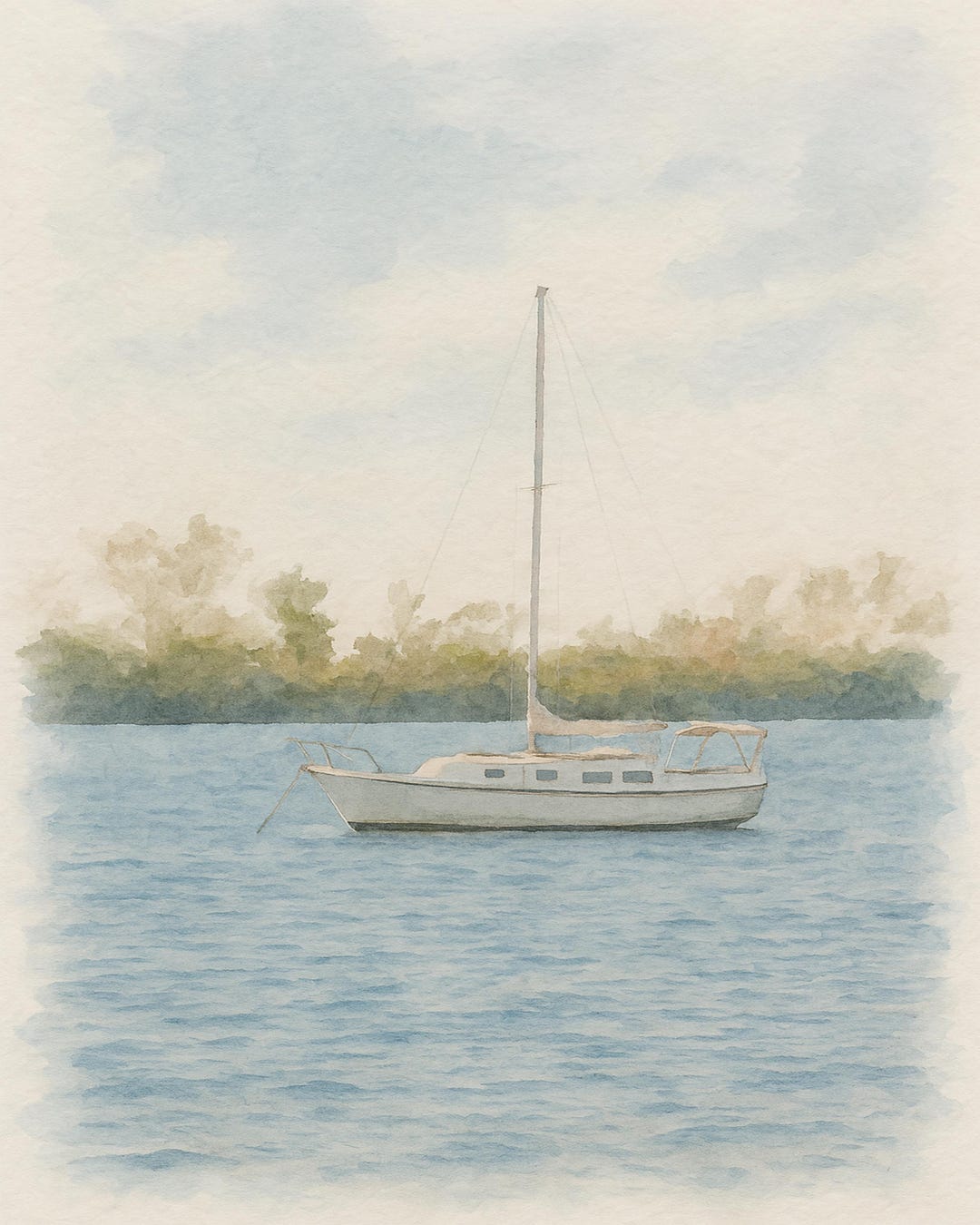 Sailboat Watercolor Print Set | Calm Coastal Art for Beach Homes ...