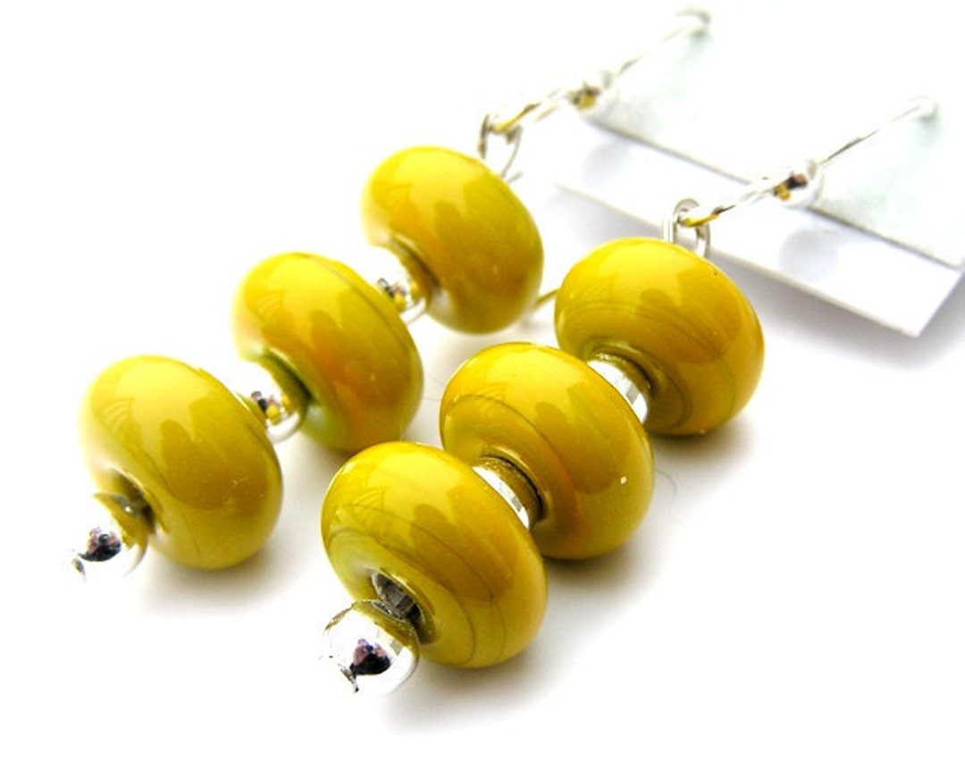 Mustard Yellow Earrings Dangle Mustard Yellow Jewelry Etsy