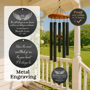 Memorial Wind Chimes | Personalized Listen to the Wind Sympathy Wind Chime | In Memory of Wind Chime | Remembrance Gift | Bereavement Gifts