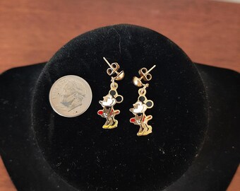Vintage Disney Minnie Mouse Enamel Earrings