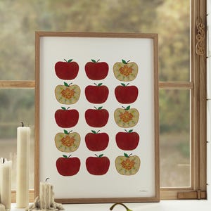Stampa artistica di mele da cucina di campagna per la decorazione della casa Stampa artistica di frutta con design kazako Decorazione da parete per la casa con design a motivo semplice
