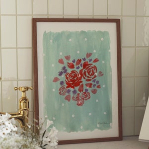 Watercolor Wildflower Botanical Print for Vintage Wall Decor for Living Room Minimalist Floral Art Print for Walls Floral Paintings for Home