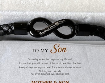 Personalized Infinity Bracelet for Son-Never Forget That I Love You Braided Bracelet,Men's Jewelry