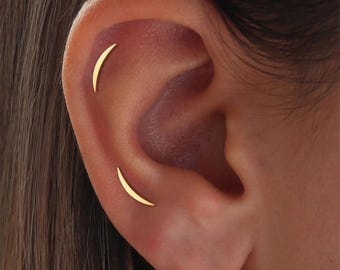 16G/18G Titanium Climber Labret, Flat Back Earring, Tragus Helix Stud