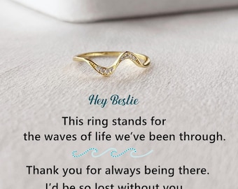 Best Friend Gifts-I'd Be So Lost Without You Wave Ring,Bestie Gift,Birthday Gift for Her,Anniversary Gift,Love Ring