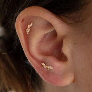 16G / 18G Titan Star Labret, Zirkonia Tragus Ohrstecker