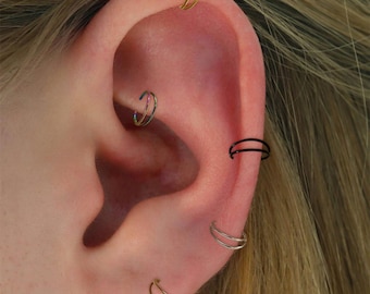 Tiny Steel Helix Hoop Earring, Cartilage Conch Clicker