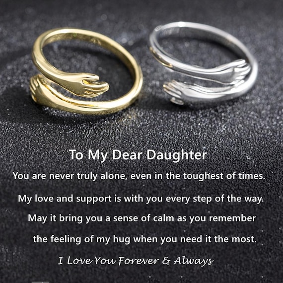 Daughter Hug Ring, Adjustable Love Ring, Gift for Her
