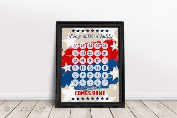 Printable Deployment Countdown Calendar 30 Days Until Daddy | Etsy