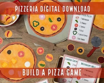 Pizza-Rollenspiel: Druckbare Aktivität für Zuhause (Digitaler Download)