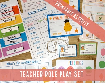 Druckbare Lehrer Rollenspiel Set: Schule Rollenspiel (Digitaler Download)