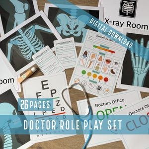 Printable Doctor Role Play Set: X-Ray & Clinic (Digital Download)