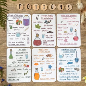 Druckbare Rezeptkarten für die Schlammküche, Rezeptkarten für die Schlammküche, Spiel im Freien, Montessori-Materialien, Naturspiel