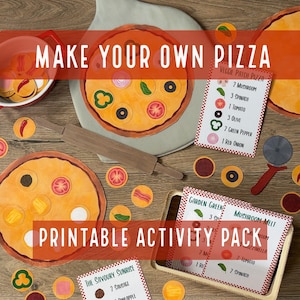 Build a pizza, Printable Homeschool Activity, Pizza game, Printable game, Preschool, Pretend play, Roleplay, Dramatic play, Pizza