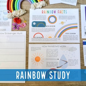 Mini estudio de la unidad Arcoíris: Ciencia y búsqueda del tesoro (Descarga digital)