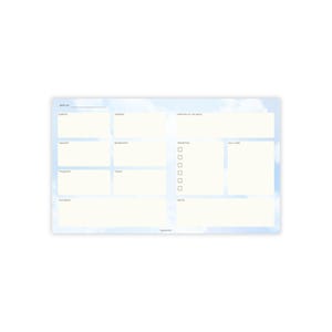 Blue Sky Weekly Notepad, Cute Notepad, Weekly Planner, Weekly Memo Pad