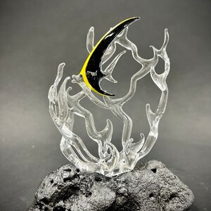 Mini Angelfish in a Coral Glass Sculpture - Etsy