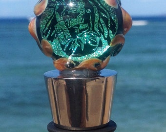 Dichroic Glass Bob Marley Wine-stopper