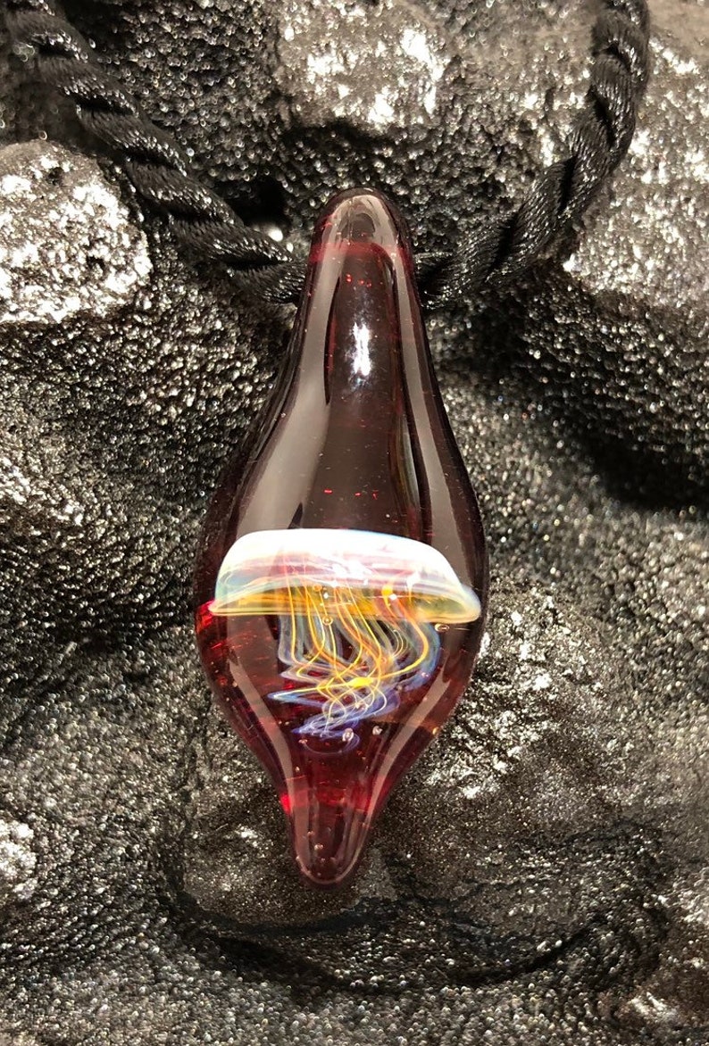Jellyfish mini glass pendant