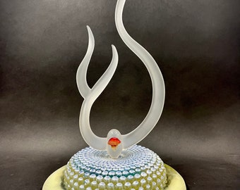 Jellyfish art glass sculpture