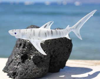 Tiger Shark glass sculpture