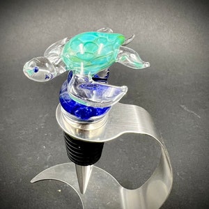 Glass Sea Turtle Bottle Stopper