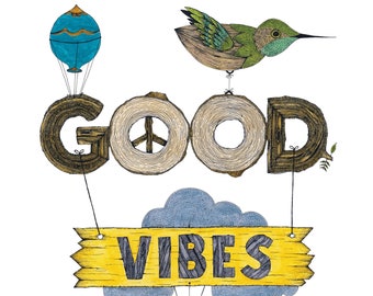 Good Vibes, A Head - Art Print -  by Duane Hosein