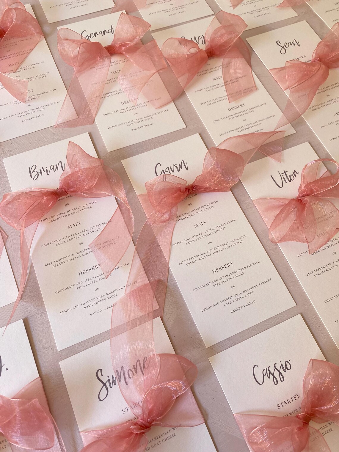 Menu With Pink Ribbon - Etsy