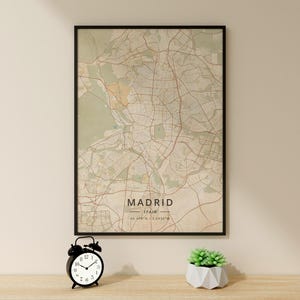 Madrid Poster, Madrid Karte, Wandkunst, Für Geschenk, Wohnzimmer Dekor, Madrid Poster, Karte Wandkunst, Karte Wanddeko, Arte, Poster