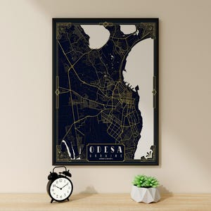Odessa Karte Poster, Karte Kunst, Vogelaugen Karte Kunst, Karte Leinwand, Odessa Poster, für Geschenk, fertig zum Aufhängen, Wandkunst, Wanddekoration, Wohnzimmerdekor