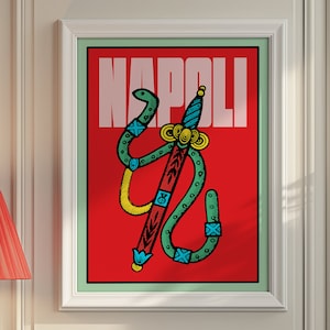 Italiaanse posterkunst, Italiaanse kaarten, Briscola-kaarten, maximalist, retro Italiaanse poster, wanddecoratie, Italiaans, direct downloaden, reisposter