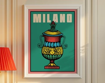 Milano Maximalist Retro Italian Poster Art, Briscola Card Print (Digital Download)