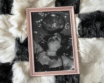 Disco Print | High Fashion Print | Femme Print | Wall Art | Digital Download | Disco Ball Woman pool | Retro Poster Art | Funky | Printable