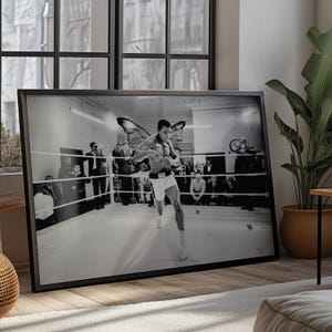 Arte de Muhammad Ali, póster de boxeo retro, arte de Man Cave, flota como una mariposa y pica como una abeja, póster deportivo, descarga instantánea