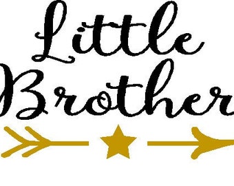 Little Brother with star and Little sister with heart,  matches the big sister or big brother designs, SVG, DXF, PNG files included