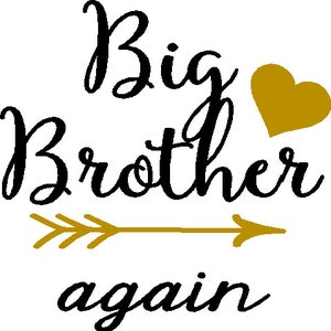 Big Brother Again or Big Brother  6 x 6 iron on decal