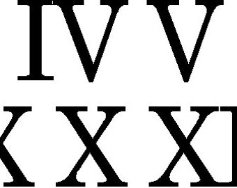 roman numerals for large wall clock decal or stencils 10