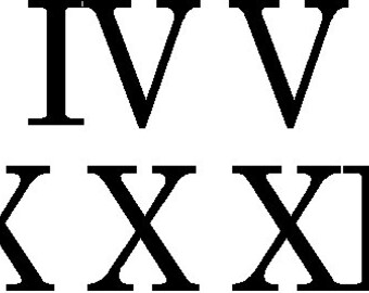 roman numerals for large wall clock decal or stencils 10