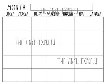 Printable Digital Download Blank Calendar | Rae Dunn Inspired | instant download |  PNG and PDF formats | Scalable | minimal | landscape