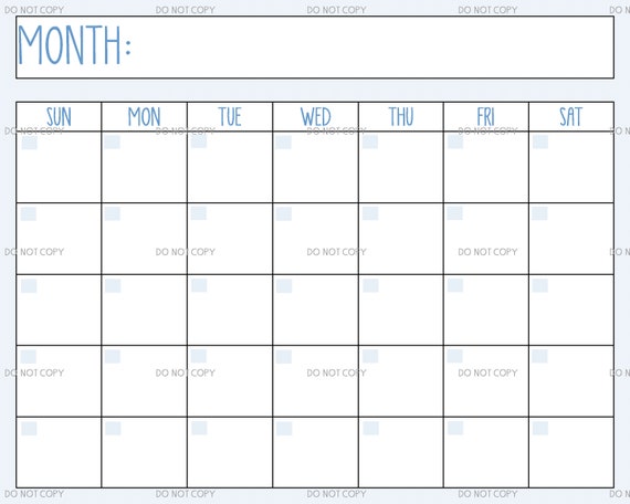 Printable Digital Download Perpetual Blank Calendar Farmhouse Instant  Download PNG and PDF Scalable Minimal 3 Colors Boxes - Etsy
