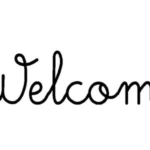 Welcome vinyl lettering decal for front door 12 x 3