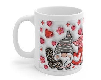 Gnome LOVE Valentine mug, gift for friends, gift for him, gift for her